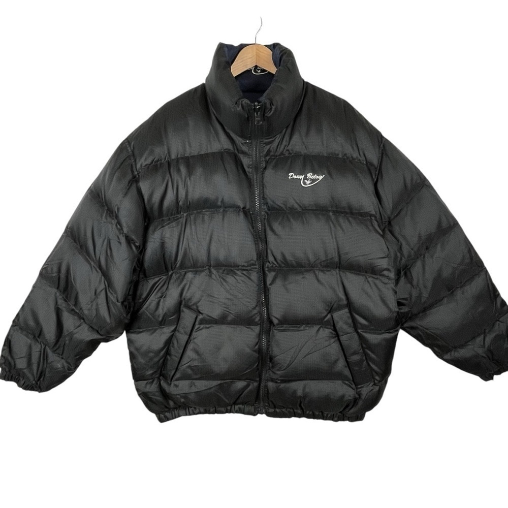 Down Below Black & Navy Reversible Down Filled Puffer Jacket Size XL